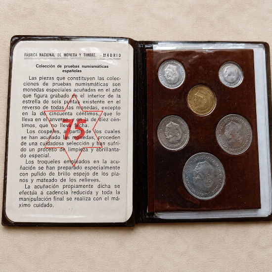Cartera Oficial FNMT 1975 - Pruebas Numismáticas Franco